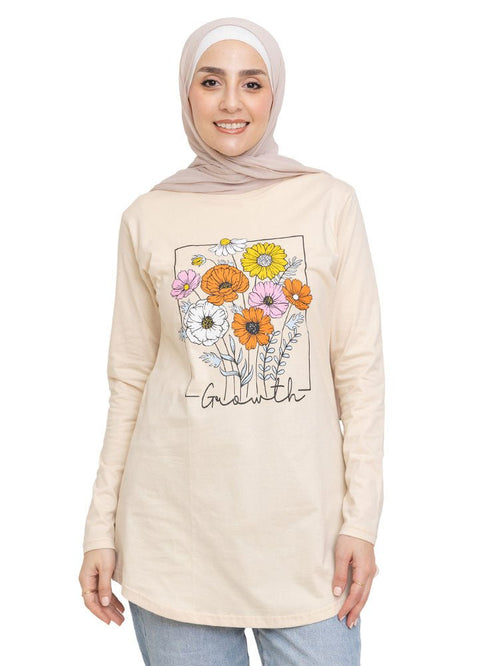 Latte Printed Long - Sleeve Design 7 - Khotwh